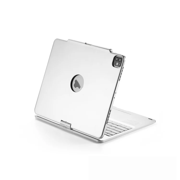 For iPad Pro 12.9 Inch 2022/2021/2020/2018 Tablet Bluetooth Touch Keyboard With Backlight 360 Degree Rotation(Silver) - Image 6