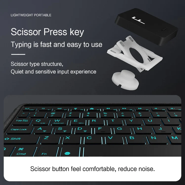 For iPad Pro 13 2024 Intelligent Detachable Touch Bluetooth Keyboard Leather Tablet Case with Backlight/Pen Slot(Black) - Image 8