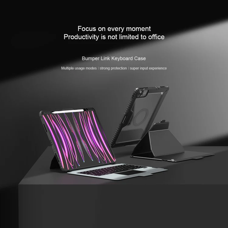 For iPad Pro 13 2024 Nillkin Backlit Version Bumper Link Keyboard Case - Image 2