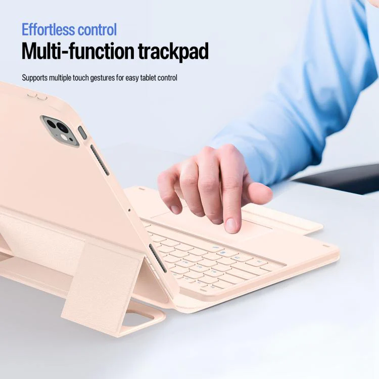 For iPad Pro 13 2025 / 2024 DUX DUCIS YK Series Magnetic Wireless Keyboard Vegan Leather Tablet Case(Pink) - Image 6