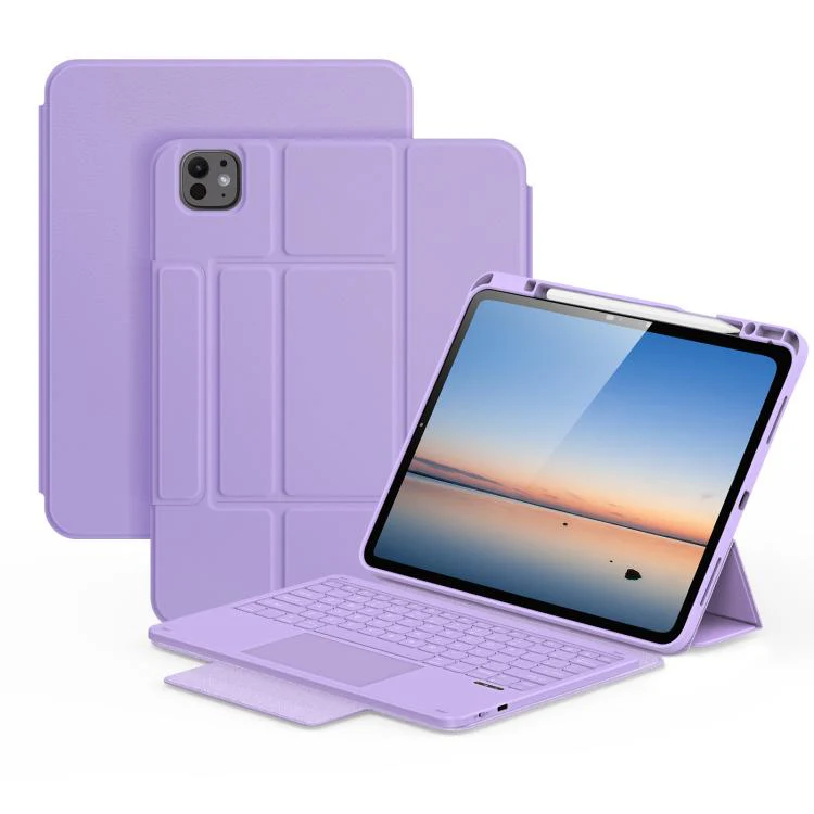 For iPad Pro 13 2025 / 2024 DUX DUCIS YK Series Magnetic Wireless Keyboard Vegan Leather Tablet Case(Purple)