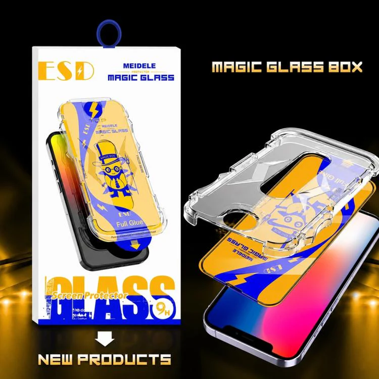 For iPhone 16 / 15 10pcs MEIDELE Easy Install Dust-proof Box HD Tempered Glass Film - Image 5