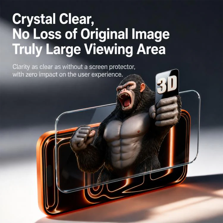 For iPhone 16 300CC Large Arc Antistatic Borderless Corning Gorilla HD Tempered Glass Film, With Retail Package - Image 11