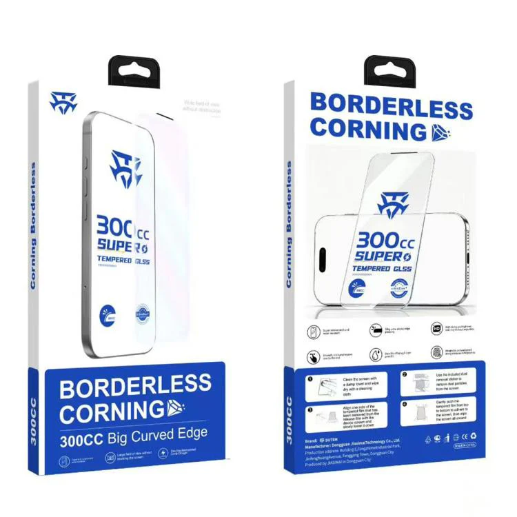 For iPhone 16 300CC Large Arc Antistatic Borderless Corning Gorilla HD Tempered Glass Film, With Retail Package - Image 12