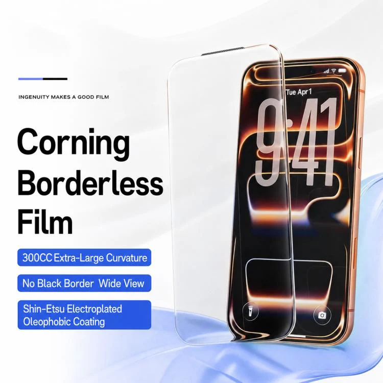 For iPhone 16 300CC Large Arc Antistatic Borderless Corning Gorilla HD Tempered Glass Film, With Retail Package - Image 3