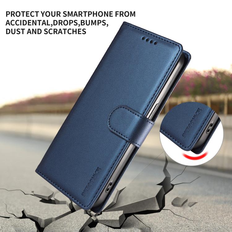 For iPhone 17 BETOPNICE Pearlescent RFID Vegan Leather Phone Case with Strap(Blue) - Image 5