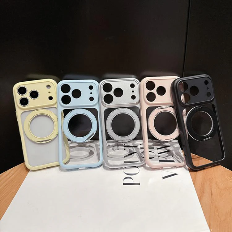 For iPhone 17 Pro Dopamine Rotation Pivot Holder Phone Case(Black) - Image 2
