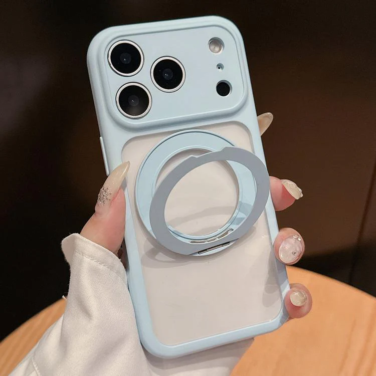 For iPhone 17 Pro Dopamine Rotation Pivot Holder Phone Case(Blue)