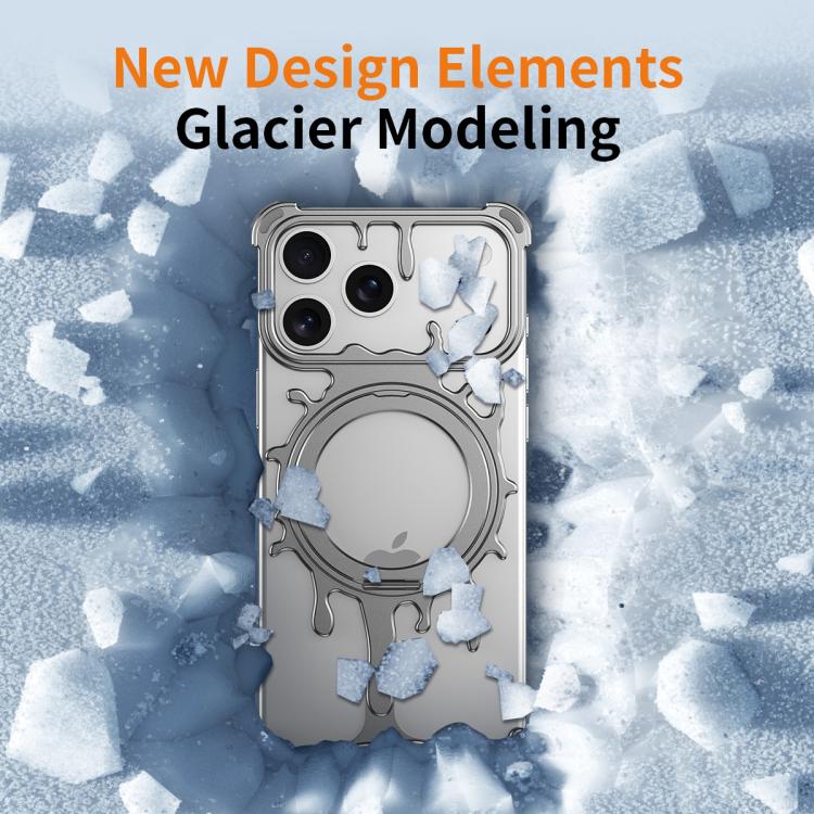 For iPhone 17 Pro J TRIBE Glacier Series Cooling 360-Degree Rotating Holder Magnetic Phone Case(Orange) - Image 3