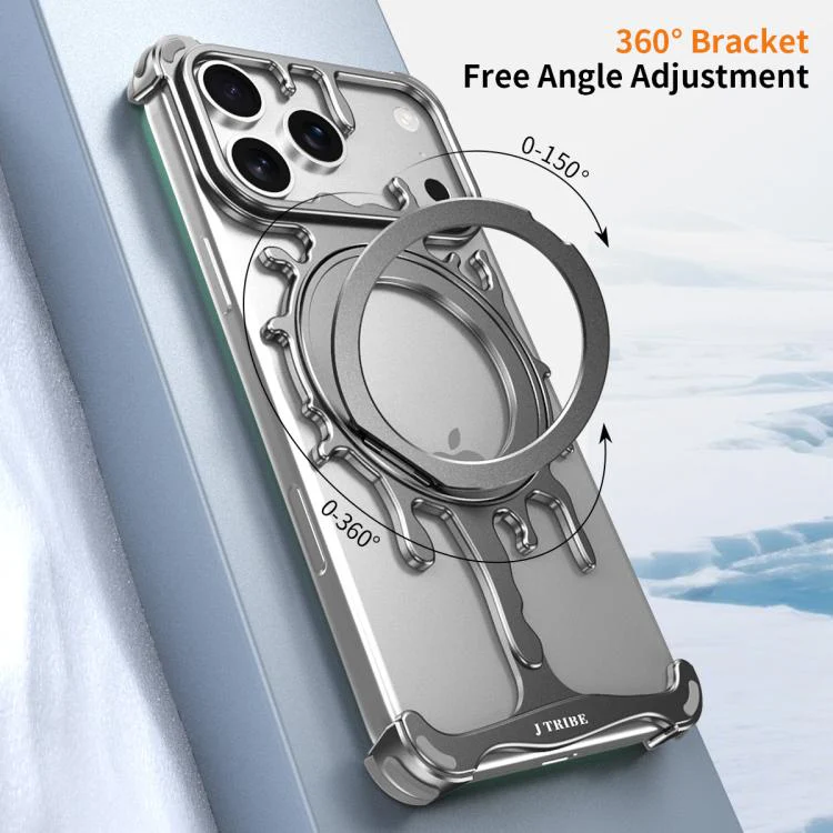 For iPhone 17 Pro J TRIBE Glacier Series Cooling 360-Degree Rotating Holder Magnetic Phone Case(Orange) - Image 7