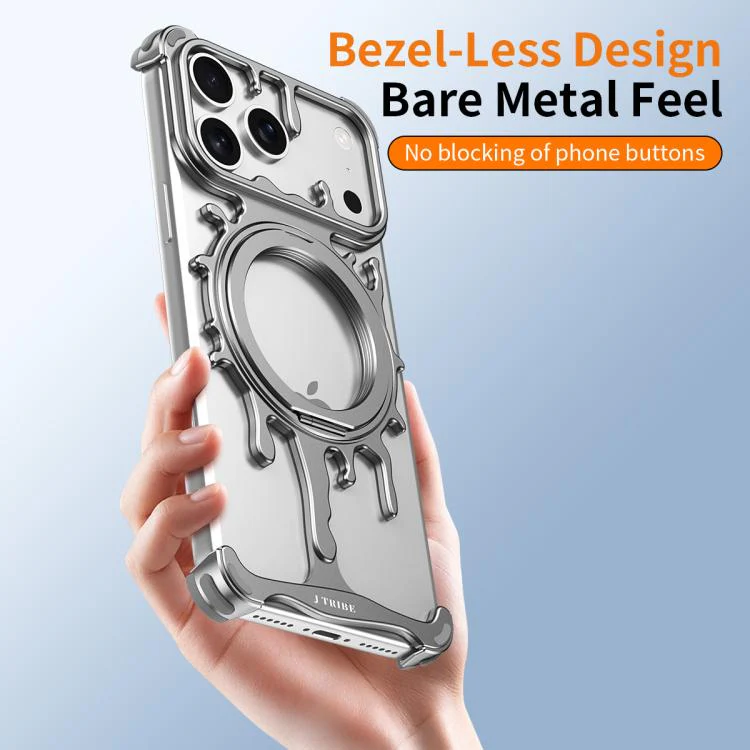 For iPhone 17 Pro J TRIBE Glacier Series Cooling 360-Degree Rotating Holder Magnetic Phone Case(Silver) - Image 6