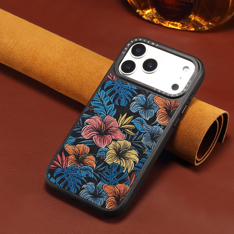 For iPhone 17 Pro Max Denior A28 Ethnic Embroider Pattern Style Magnetic Phone Case(Black) - Image 6