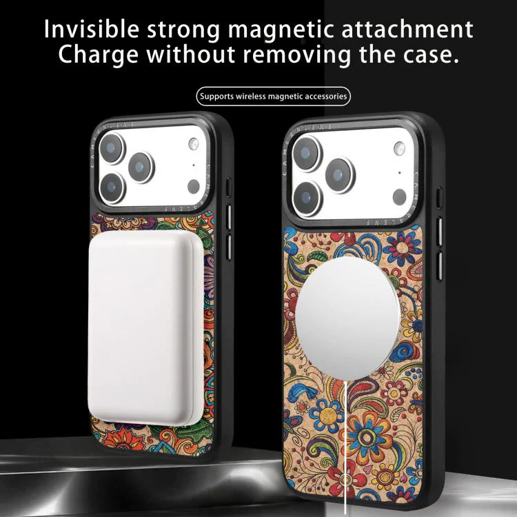 For iPhone 17 Pro Max Denior A28 Ethnic Embroider Pattern Style Magnetic Phone Case(Black) - Image 9