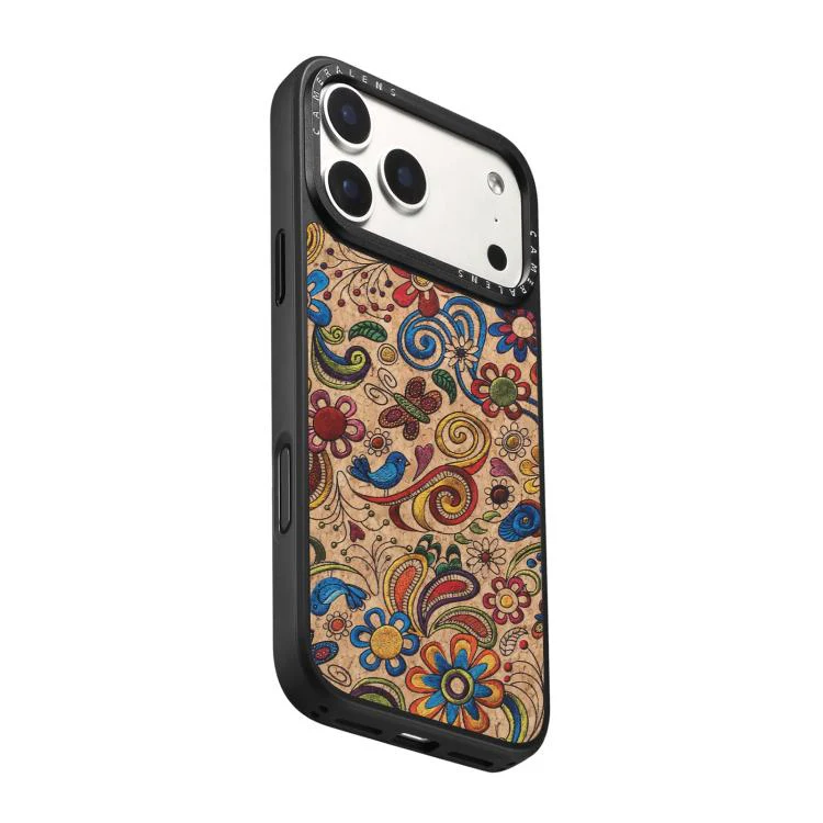 For iPhone 17 Pro Max Denior A28 Ethnic Embroider Pattern Style Magnetic Phone Case(Khaki) - Image 2