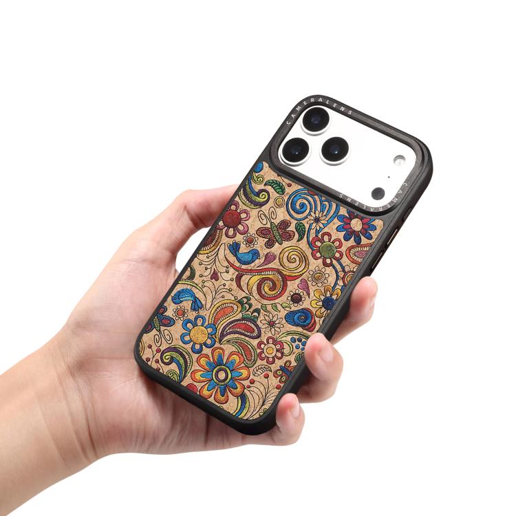 For iPhone 17 Pro Max Denior A28 Ethnic Embroider Pattern Style Magnetic Phone Case(Khaki) - Image 3