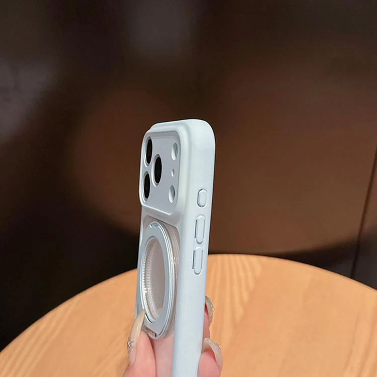 For iPhone 17 Pro Max Dopamine Rotation Pivot Holder Phone Case(Silver) - Image 5