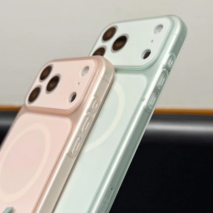 For iPhone 17 Pro Skin Feel Frosted Liquid Silicone Magnetic Phone Case(Pink) - Image 4