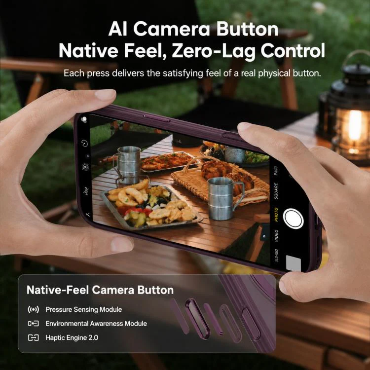 For iPhone 17 Pro Textured Non-slip Shockproof Magnetic Phone Case with Holder(Purple) - Image 9