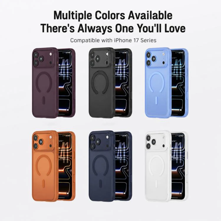 For iPhone 17 Pro Textured Non-slip Shockproof Magnetic Phone Case(Dark Blue) - Image 11