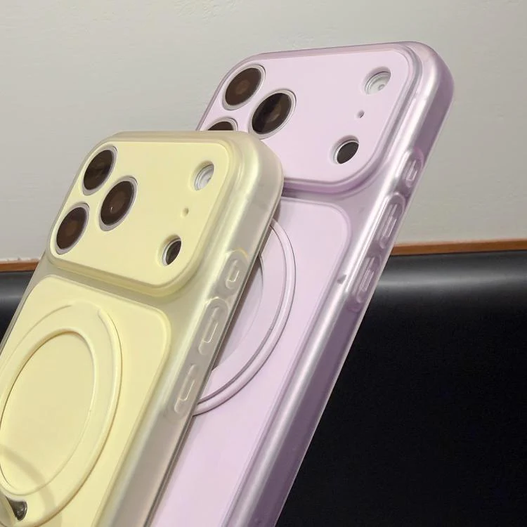 For iPhone 17 Skin Feel Frosted Liquid Silicone 360 Rotating Holder Magnetic Phone Case(Purple) - Image 4