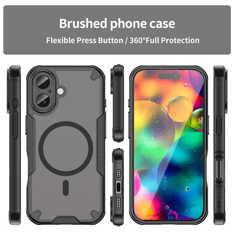 For iPhone 18 Armor Glaze MagSafe Magnetic Phone Case(Black) - Image 2