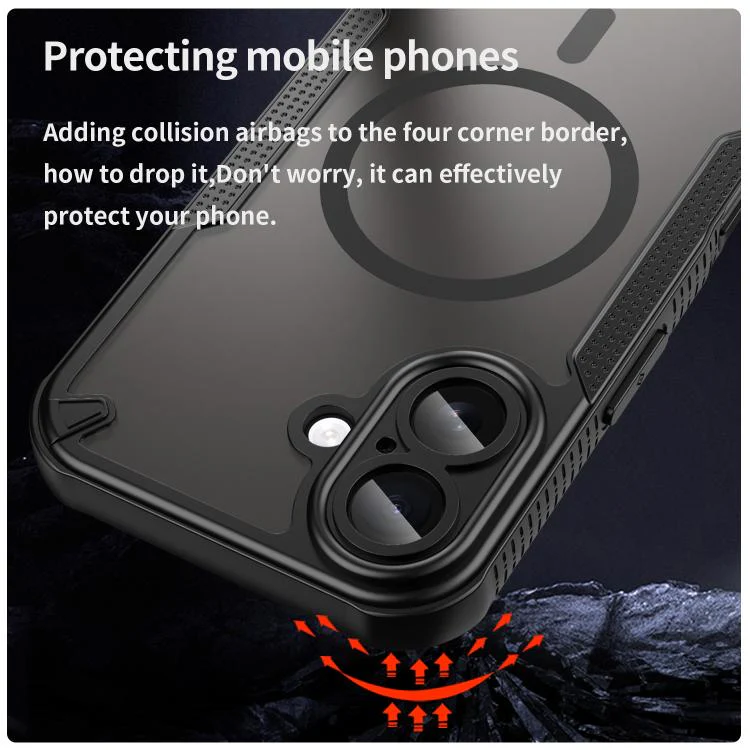 For iPhone 18 Armor Glaze MagSafe Magnetic Phone Case(Black) - Image 4