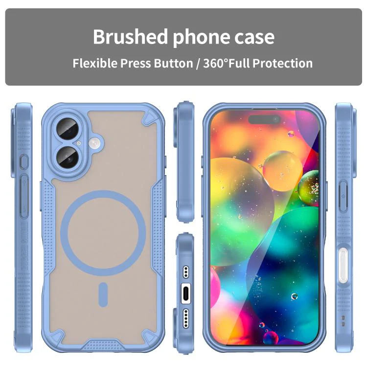 For iPhone 18 Armor Glaze MagSafe Magnetic Phone Case(Blue) - Image 2