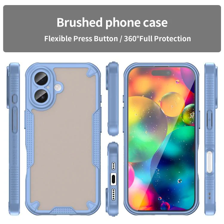 For iPhone 18 Armor Glaze PC Hybrid TPU Phone Case(Blue) - Image 2