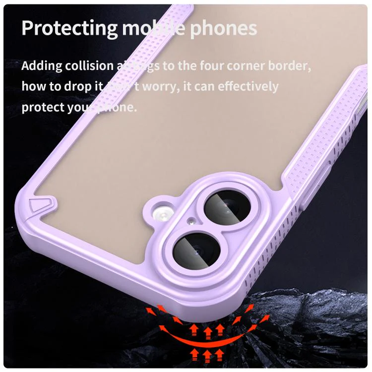 For iPhone 18 Armor Glaze PC Hybrid TPU Phone Case(Purple) - Image 4