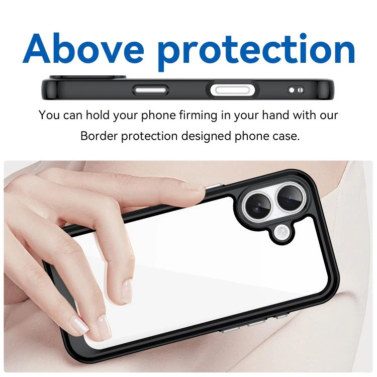 For iPhone 18 Colorful Series Acrylic + TPU Phone Case(Black) - Image 4