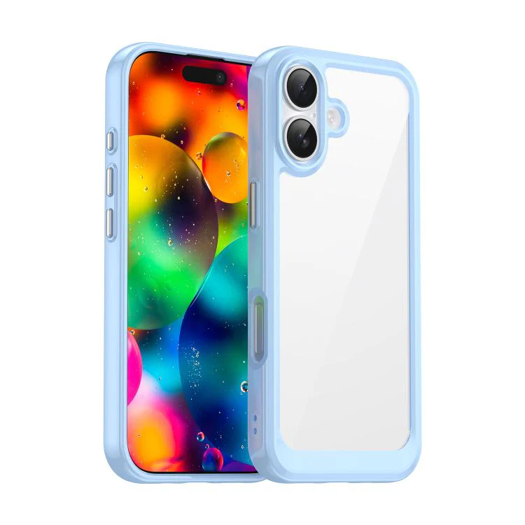 For iPhone 18 Colorful Series Acrylic + TPU Phone Case(Blue)