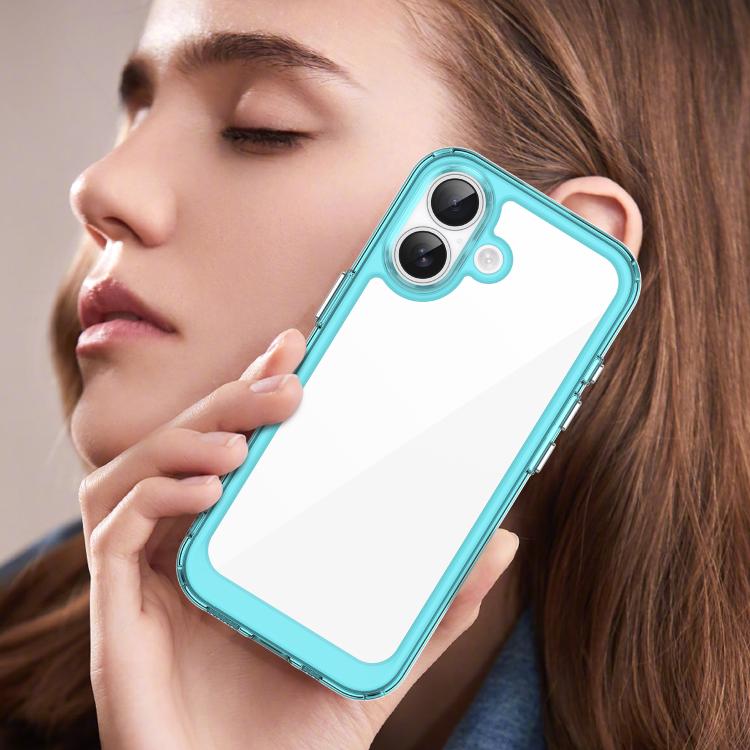For iPhone 18 Colorful Series Acrylic + TPU Phone Case(Transparent Blue) - Image 7