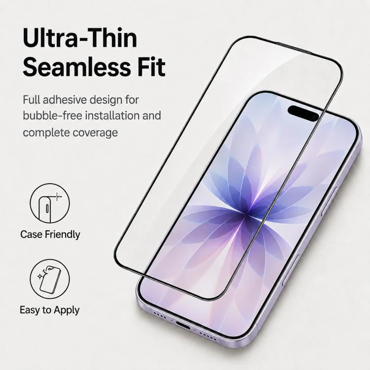 For iPhone 18 High Aluminum 380 Glue Silk Screen Printed Tempered Glass Film - Image 4