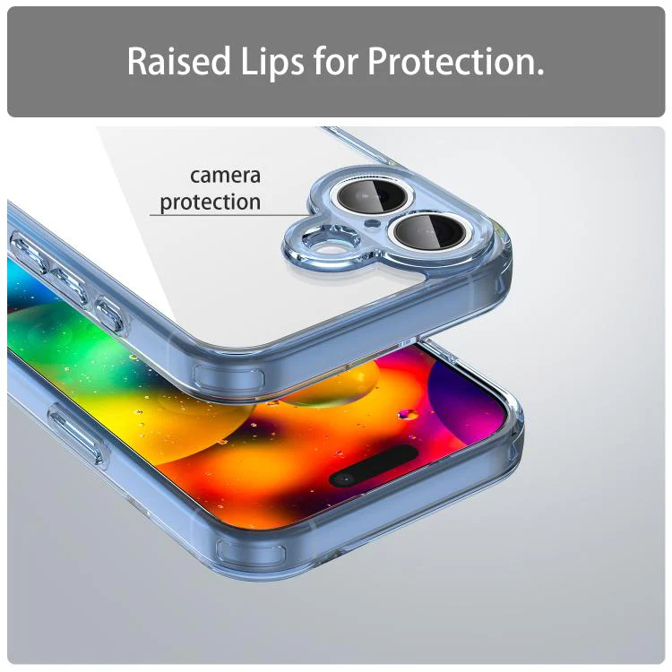 For iPhone 18 PC Hybrid TPU Airbag Shockproof Phone Case(Transparent Blue) - Image 3
