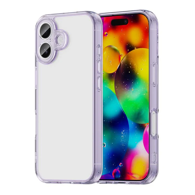 For iPhone 18 PC Hybrid TPU Airbag Shockproof Phone Case(Transparent Purple)