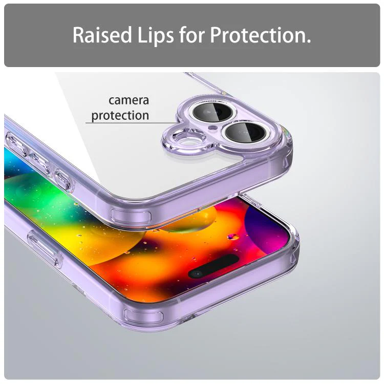 For iPhone 18 PC Hybrid TPU Airbag Shockproof Phone Case(Transparent Purple) - Image 3