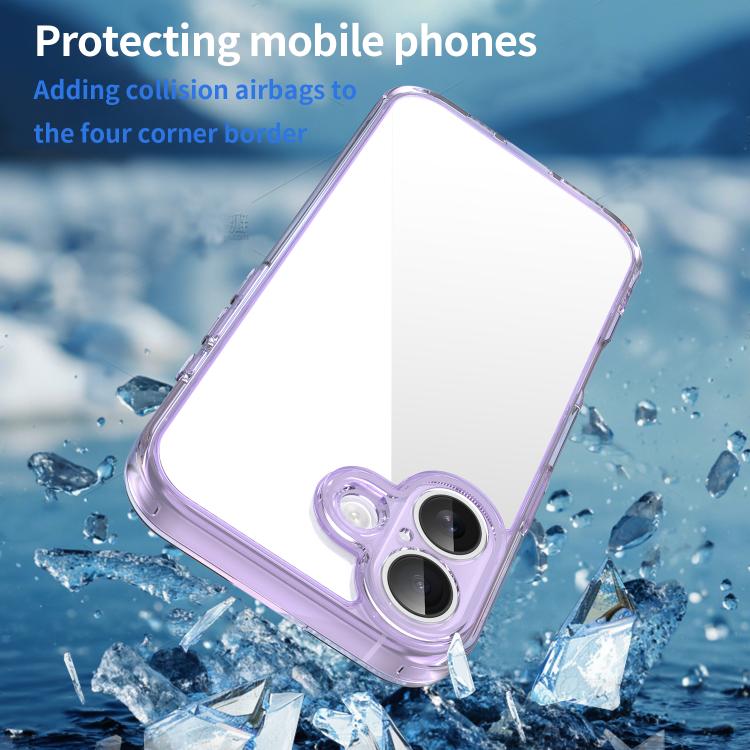 For iPhone 18 PC Hybrid TPU Airbag Shockproof Phone Case(Transparent Purple) - Image 7