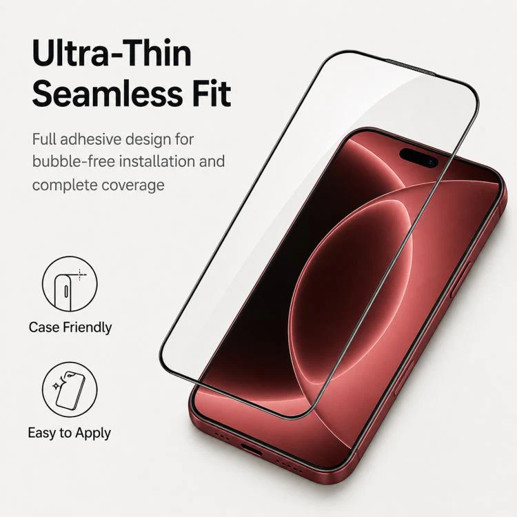 For iPhone 18 Pro 25pcs High Aluminum 380 Glue Silk Screen Printed Tempered Glass Film - Image 4