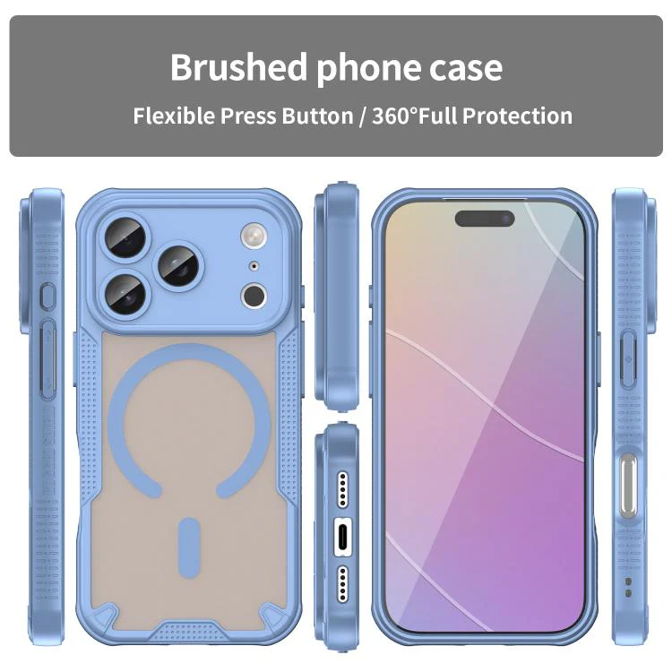 For iPhone 18 Pro Armor Glaze MagSafe Magnetic Phone Case(Blue) - Image 2