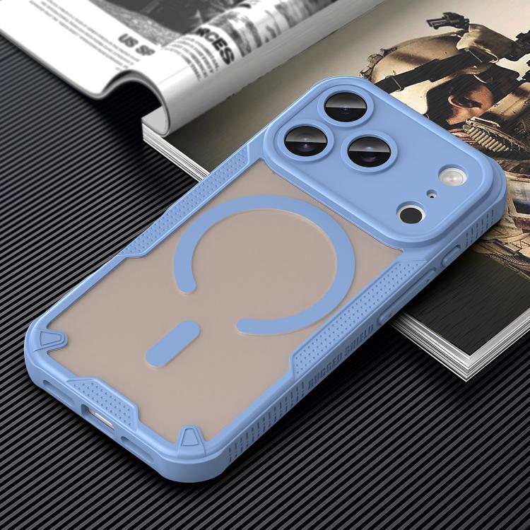 For iPhone 18 Pro Armor Glaze MagSafe Magnetic Phone Case(Blue) - Image 9