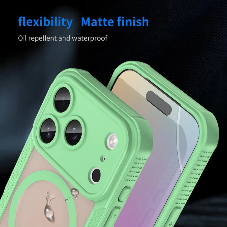 For iPhone 18 Pro Armor Glaze MagSafe Magnetic Phone Case(Green) - Image 8