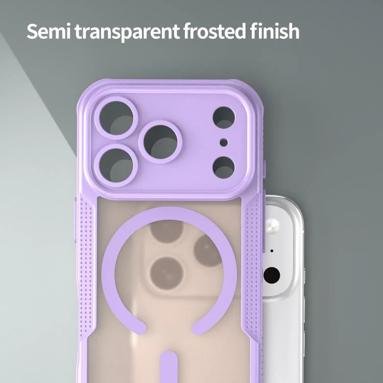 For iPhone 18 Pro Armor Glaze MagSafe Magnetic Phone Case(Purple) - Image 5