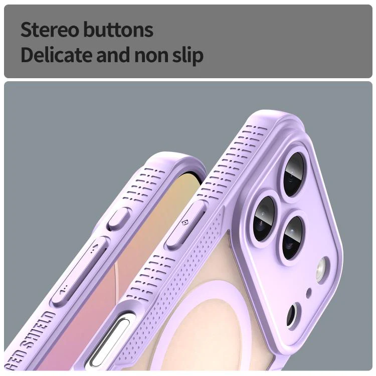 For iPhone 18 Pro Armor Glaze MagSafe Magnetic Phone Case(Purple) - Image 6