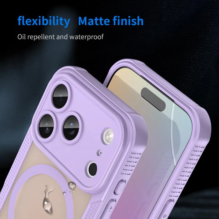 For iPhone 18 Pro Armor Glaze MagSafe Magnetic Phone Case(Purple) - Image 8
