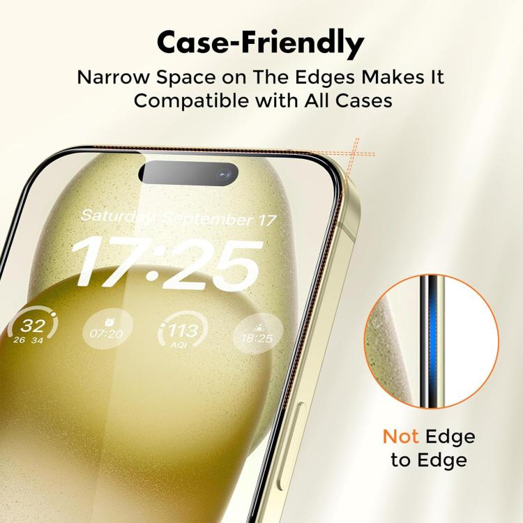 For iPhone 18 Pro Kalebol 10pcs High-Aluminum Semi-Screen Anti-Fingerprint HD Tempered Glass Film - Image 5