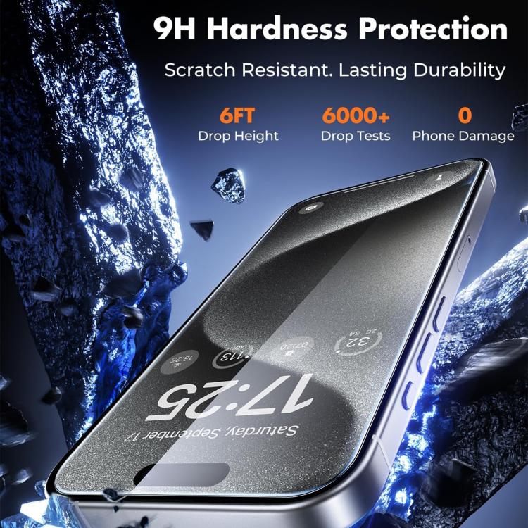 For iPhone 18 Pro Kalebol 10pcs High-Aluminum Semi-Screen Anti-Fingerprint HD Tempered Glass Film - Image 8