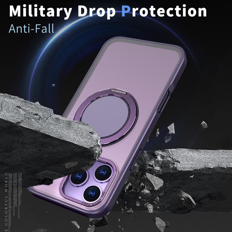 For iPhone 18 Pro Kalebol 360-degree Rotating MagSafe Magnetic Holder Phone Case(Purple) - Image 4