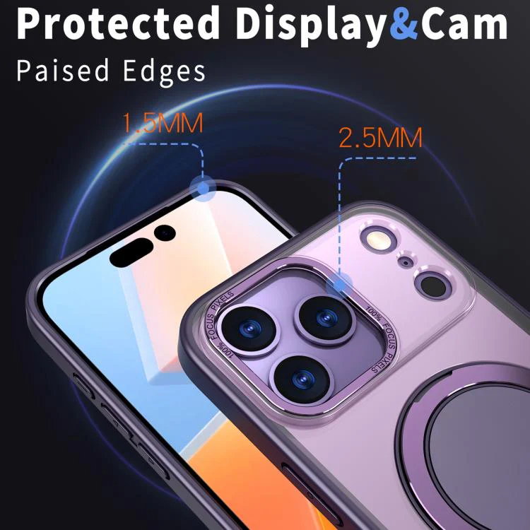 For iPhone 18 Pro Kalebol 360-degree Rotating MagSafe Magnetic Holder Phone Case(Purple) - Image 5