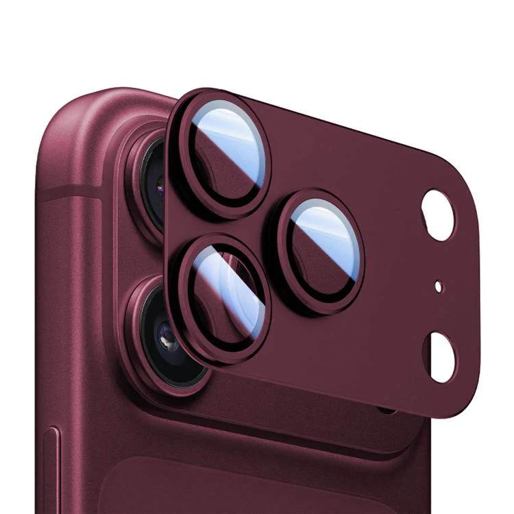 For iPhone 18 Pro Kalebol AR+AF Anti-Reflective Armor Full-Coverage Metal Lens Ring Film(Burgundy)