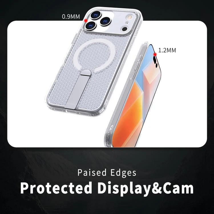 For iPhone 18 Pro kalebol Honeycomb Cooling MagSafe Holder Phone Case(Frosted Transparent) - Image 4